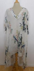 Mooie vogel print tuniek/jurk van Que! L/XL, Kleding | Dames, Verzenden, Beige, Maat 46/48 (XL) of groter, Zo goed als nieuw
