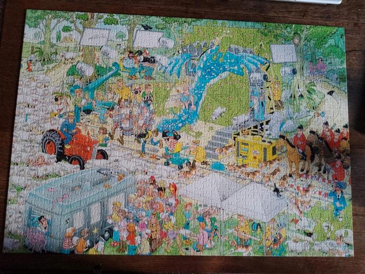 Jan van Haasteren Filmset 1000stukjes COMPLEET Jumbo 19074, Hobby en Vrije tijd, Denksport en Puzzels, Gebruikt, Legpuzzel, 500 t/m 1500 stukjes