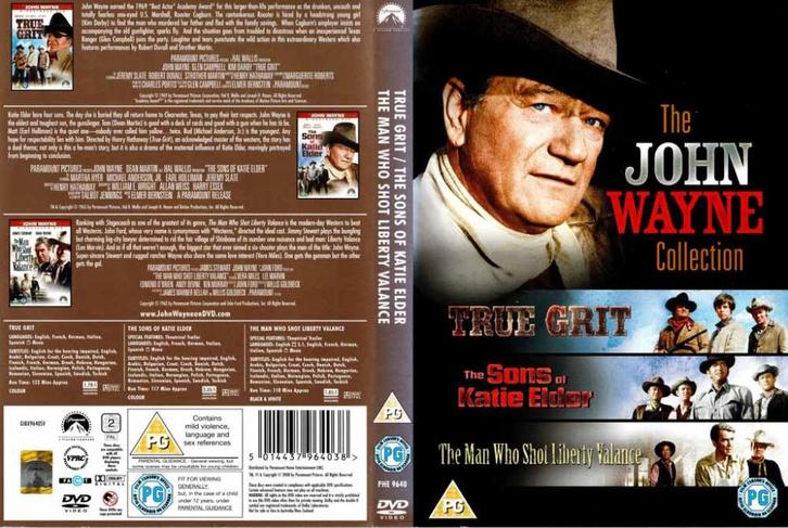 John Wayne Collection 3DVD set met True Grit, The Sons of, Cd's en Dvd's, Dvd's | Klassiekers, Zo goed als nieuw, Actie en Avontuur