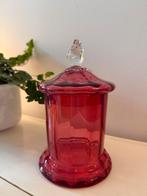 Cranberry glazen bewaarpot, Ophalen of Verzenden