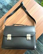 grote leren vintage schooltas werktas, Sieraden, Tassen en Uiterlijk, Tassen | Schooltassen, Zwart, Aktetas of Boekentas, Zo goed als nieuw