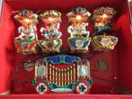 Vintage Kerst draaiorgeltje met draaimolen paarden, Ophalen, Zo goed als nieuw