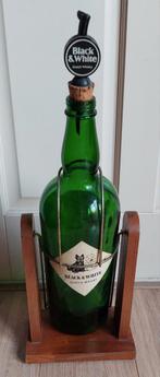 vintage Black&White Scotch whisky fles in houder (leeg), Verzamelen, Ophalen of Verzenden, Gebruikt