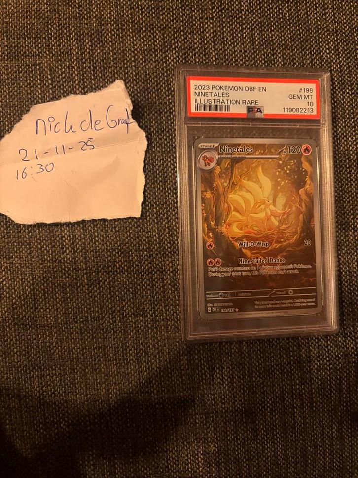 Ninetales Obsidian Flames PSA 10, Hobby en Vrije tijd, Verzamelkaartspellen | Pokémon, Nieuw, Losse kaart, Ophalen of Verzenden