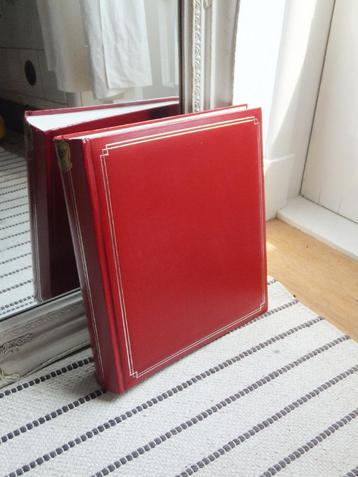 klassiek foto album fotoboek henzo, brocante boek rood nieuw