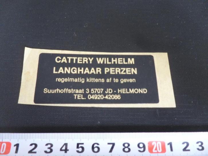 sticker helmond cattery wilhelm langhaar perzen 328, Verzamelen, Stickers, Zo goed als nieuw, Bedrijf of Vereniging, Ophalen