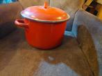 Rode emaille stamppot/soep pan - 24cm, Ophalen, Gebruikt