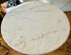 Natuursteen marmeren (wit) eettafel 120 cm x 75 cm, Ophalen, Zo goed als nieuw, Rond, 100 tot 150 cm