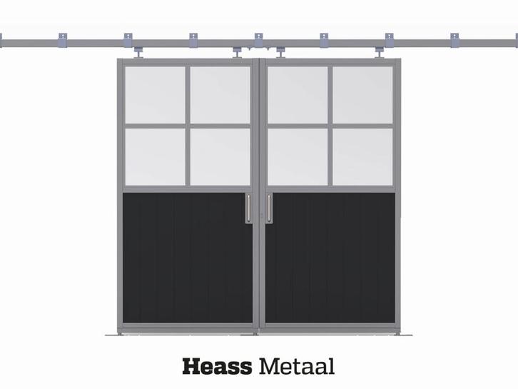 Dubbele schuifdeur | Glas | Kruisroeden| Staldeur | 14, Dieren en Toebehoren, Stalling en Weidegang, Stalling, 1 paard of pony