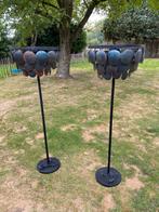 Stoere staande metalen schijfjeslamp., Huis en Inrichting, Lampen | Vloerlampen, Ophalen, Stoer robuust landelijk industrieel