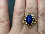 Geweldige vintage gouden ring Lapis Lazuli 14 karaat goud, Sieraden, Tassen en Uiterlijk, Verzenden, Zo goed als nieuw, 17 tot 18