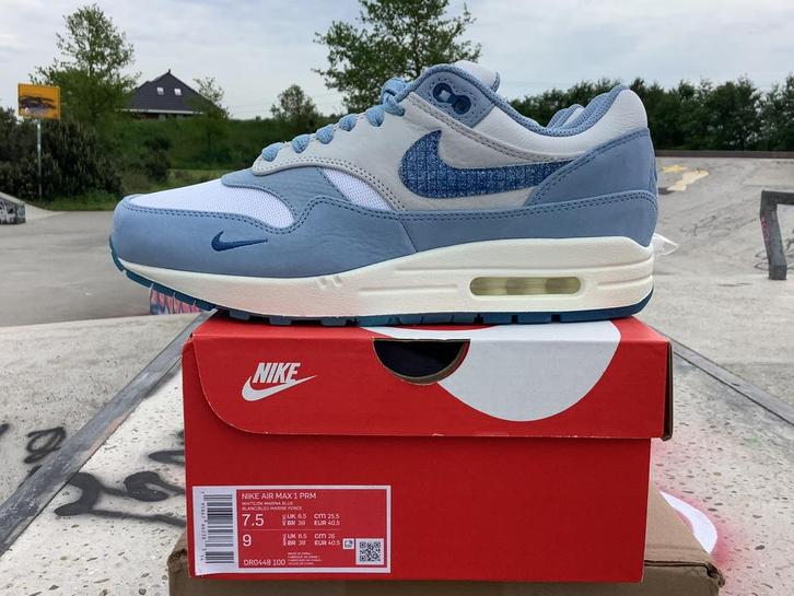 Nike Air Max 1 Premium Blueprint maat 40,5‼️, Kleding | Heren, Schoenen, Nieuw, Sneakers of Gympen, Blauw, Ophalen of Verzenden