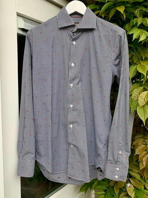 Circle of Gentlemen herenhemd met ruit en bloem, maat 38/S, Kleding | Heren, Overhemden, Zo goed als nieuw, Halswijdte 38 (S) of kleiner