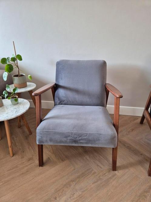 Fauteuil / stoel Ikea Ekenäset grijs velvet, Huis en Inrichting, Fauteuils, Zo goed als nieuw, Ophalen
