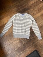 f16 - TOMMY HILFIGER grijs gestreept dames truitje lange mou, Ophalen of Verzenden, Gedragen, Maat 42/44 (L), Grijs