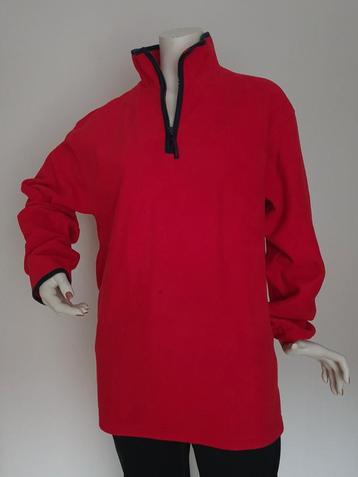 Fleece trui, rood. Mt. XL. Als nieuw! beschikbaar voor biedingen