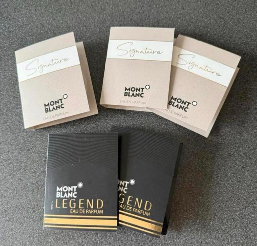 3 proefjes Signature Mont Blanc + 2 proefjes Legend edp, Ophalen of Verzenden, Nieuw