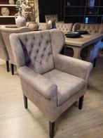 *VOORRAAD* 6 Landelijke Eetkamerstoelen Roman Adore Sand, Nieuw, Ophalen of Verzenden, Landelijke eetkamerstoelen roman capiton stof adore sand