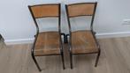 Schoolstoelen houten retro vintage 50er jaren te koop!, Antiek en Kunst, Ophalen