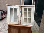 2 vitrine opzetkasten , 1 glas stuk, wandkasten, Huis en Inrichting, Kasten | Vitrinekasten, Ophalen, Gebruikt, Glas, Minder dan 100 cm