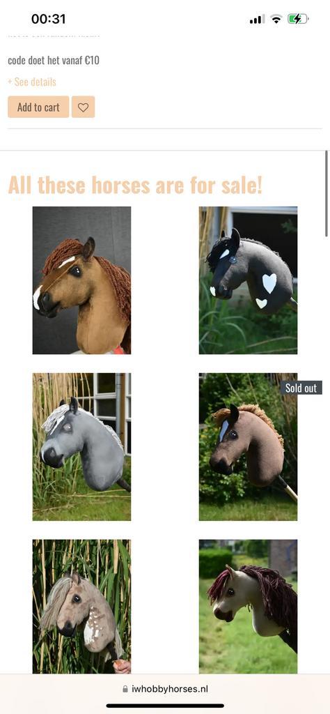 IW nieuwe hobbyhorse stokpaarden, Hobby en Vrije tijd, Overige Hobby en Vrije tijd, Ophalen of Verzenden