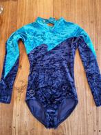 Velours pakje met lange mouwen maat 152, Sport en Fitness, Turnen, Gebruikt, Blauw, Ophalen of Verzenden, Turnpak(je)