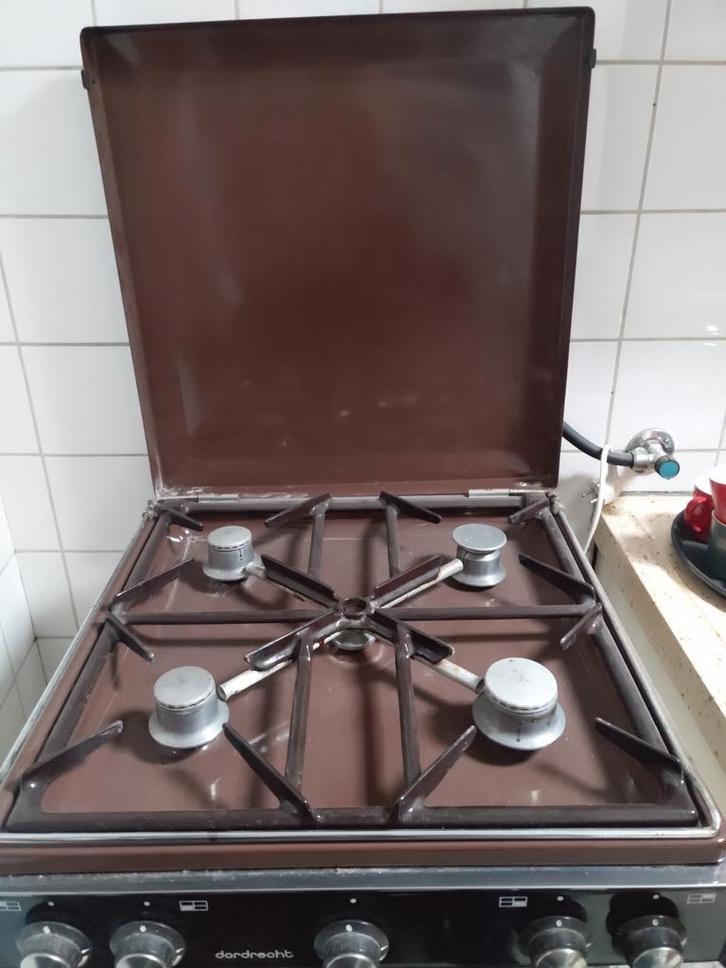 Vintage Bruin Dordrecht 4-pits Gaskookplaat., Witgoed en Apparatuur, Fornuizen, Gebruikt, Vrijstaand, Gas, 4 kookzones, Minder dan 85 cm