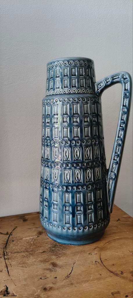 Vintage jaren 60 Scheurich Inka 416-45 vloer vaas blauw, Antiek en Kunst, Antiek | Vazen, Ophalen