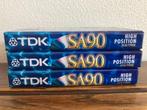 3 duurzame TDK SA90 cassettebandjes nog verpakt in cellofaan, Cd's en Dvd's, Cassettebandjes, Ophalen of Verzenden, Nieuw in verpakking