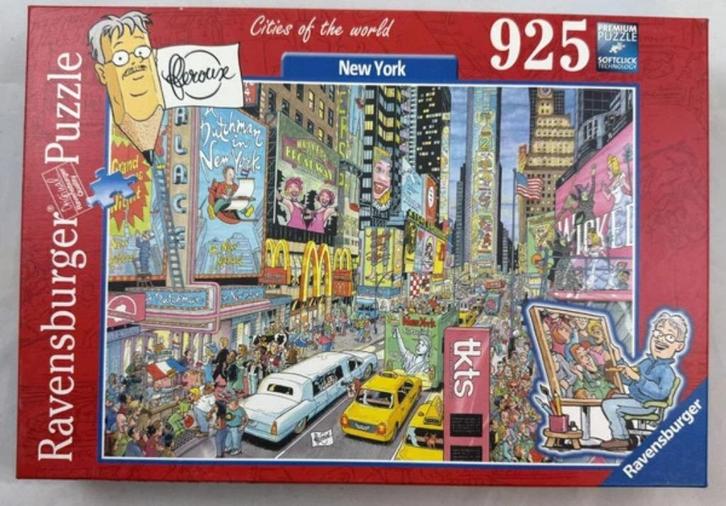 Ravensburger Fleroux puzzel 925 Cities Of The World New York, Hobby en Vrije tijd, Denksport en Puzzels, Zo goed als nieuw, 500 t/m 1500 stukjes