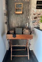 MOOIE OUDE HOUTEN BUTLER TRAY MET GROOT BLAD, Ophalen