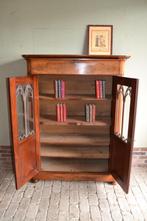 Prachtige antieke mahonie poortkast, boekenkast, vitrinekast, Verzenden