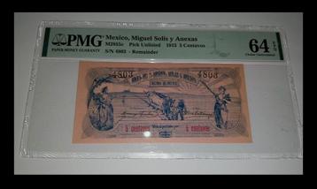 Mexico, Miguel Solis y Anexas, 5 Centavos 1915, PMG 64 beschikbaar voor biedingen
