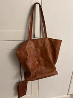 Cognac leren shopper met bijpassend portemonneetje, Ophalen of Verzenden, Gebruikt, Bruin, Shopper
