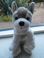 Husky Huskie hond merk Nicotoy grijs wit velours, Ophalen of Verzenden, Zo goed als nieuw, Hond