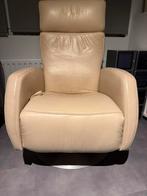 Relaxstoel van kwaliteitsleer met handbediening, Huis en Inrichting, Ophalen, Gebruikt, Overige kleuren, Leer