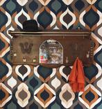 Vintage kapstok - spiegel - hout - 12 haken, Huis en Inrichting, Woonaccessoires | Kapstokken, Gebruikt, Minder dan 100 cm, Hout