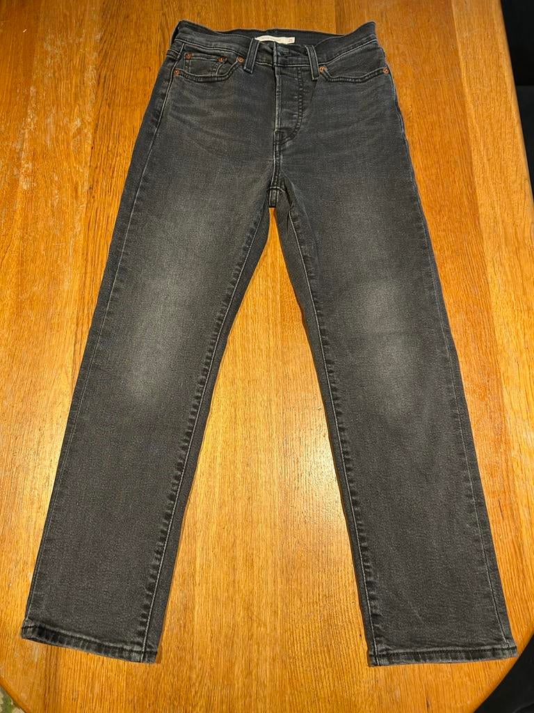 Levi's Wedgie Straight - Grijs/Zwart - Maat 25, Ophalen of Verzenden, Zo goed als nieuw, Grijs, Overige jeansmaten