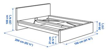 Ikea MALM Bedframe, hoog met 2 bedlades, wit, 140x200 cm - afbeelding 3