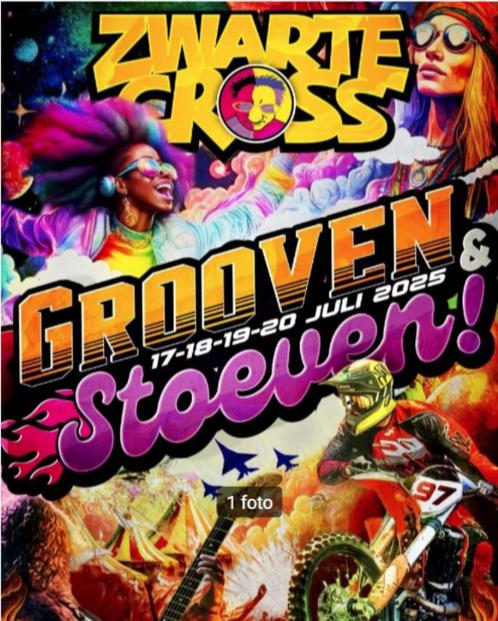 10x Zwarte cross camping kaart ingang zuid, Tickets en Kaartjes, Evenementen en Festivals, Eén persoon, Meerdaags