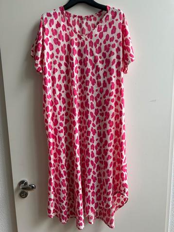 PALME losvallende jurk animalprint roze/wit mt TU beschikbaar voor biedingen