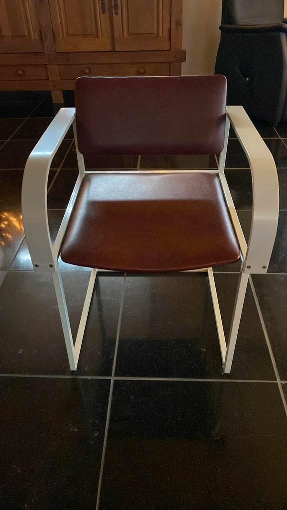 Design - Retro - FM80 Pierre Mazairac Stoelen, Huis en Inrichting, Stoelen, Gebruikt, Vier, Hout, Leer, Metaal, Rood, Ophalen of Verzenden