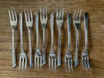 10 Vintage Sola A 90 verzilverde gebaksvorkjes taartvorkjes, Antiek en Kunst, Ophalen of Verzenden