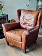 Klassieke Natuzzi oorstoel + natuzzi hocker..1 koop, 75 tot 100 cm, Comfortabel, Gebruikt, Leer