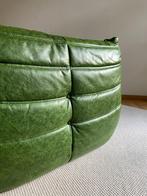 Ligne Roset - Togo - Fauteuil/1-zitter - Dubai Groen Leer, Huis en Inrichting, Fauteuils, Gebruikt, Leer, 100 tot 125 cm, Verzenden