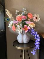 Tulpenvaas met Pastel Zijden bloemen Set Zijde, Huis en Inrichting, Ophalen of Verzenden, Nieuw