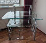 Glazen bureau, Huis en Inrichting, Bureaus, Ophalen, Met wielen, Zo goed als nieuw, Bureau