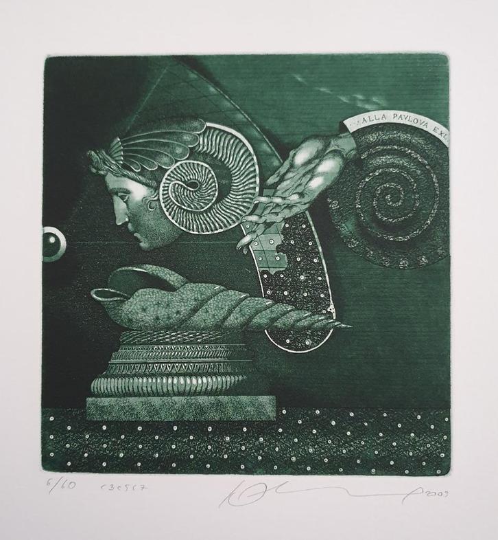 Exlibris /Ex libris J Jakovenko opus 101, birth of Aphrodite, Antiek en Kunst, Kunst | Etsen en Gravures, Verzenden