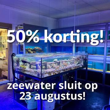 50% korting op zoutwaterafdeling! beschikbaar voor biedingen