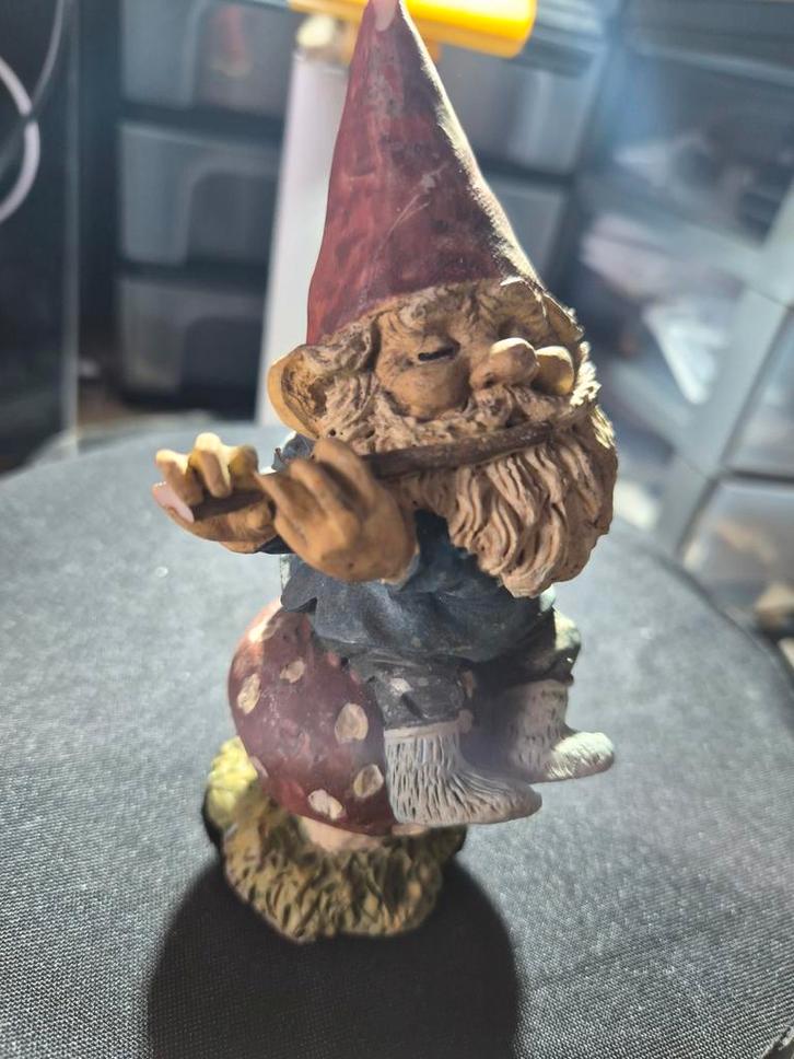 David de Kabouter op paddenstoel met fluit, Verzamelen, Beelden en Beeldjes, Gebruikt, Fantasy, Ophalen of Verzenden